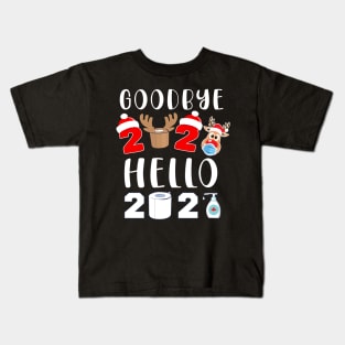 goodbye 2020 hello 2021 Reindeer Kids T-Shirt